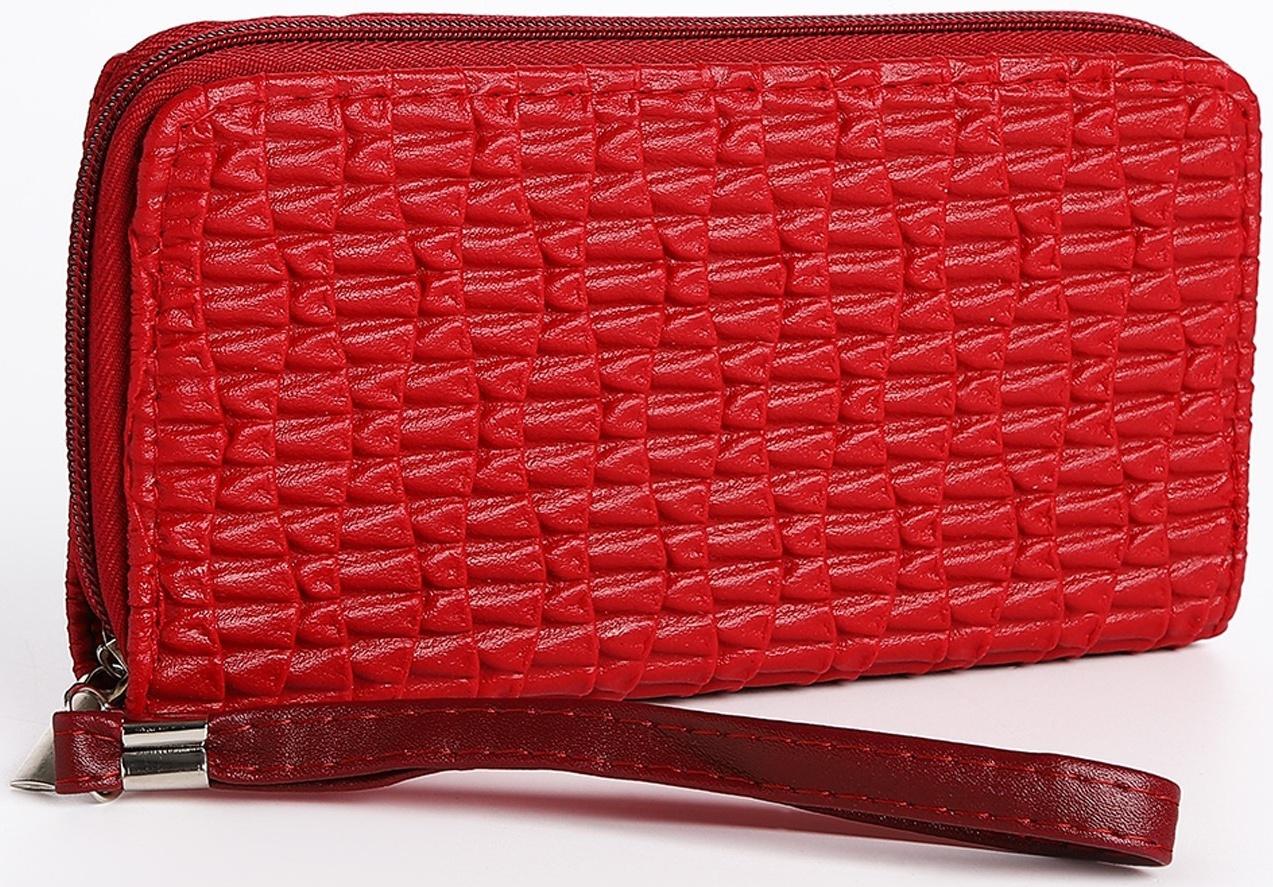 Кошелёк на молнии, цвет красный