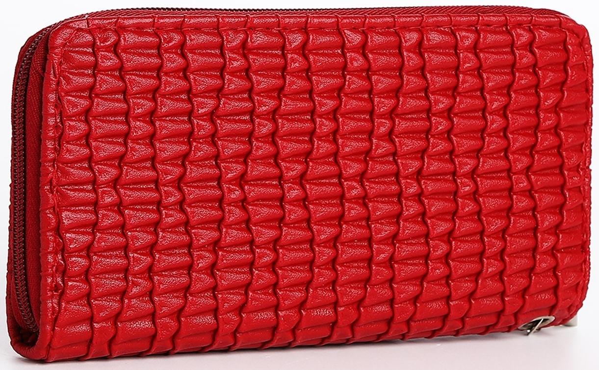 Кошелёк на молнии, цвет красный