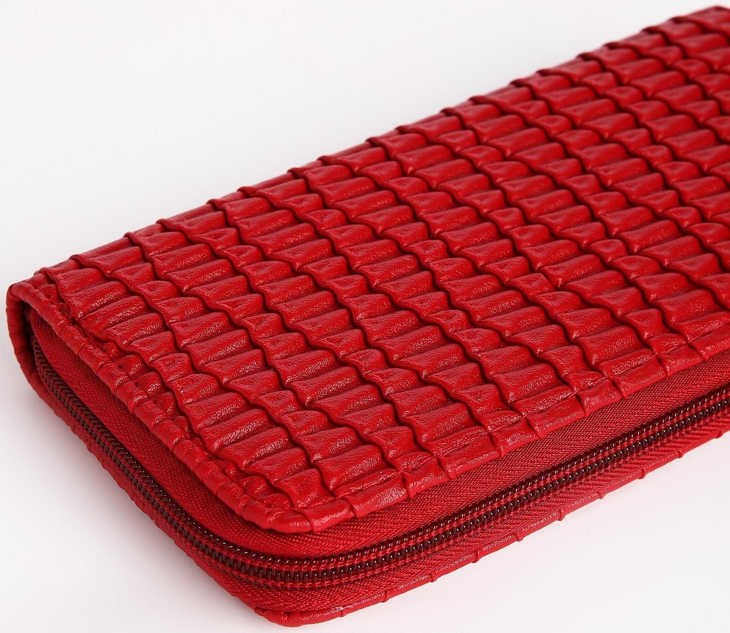 Кошелёк на молнии, цвет красный