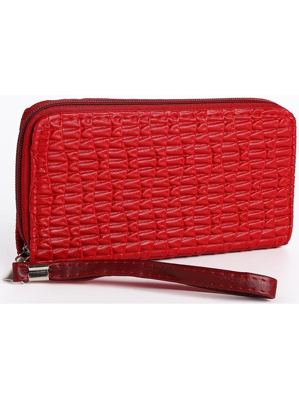Кошелёк на молнии, цвет красный