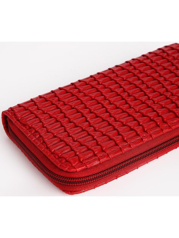 Кошелёк на молнии, цвет красный
