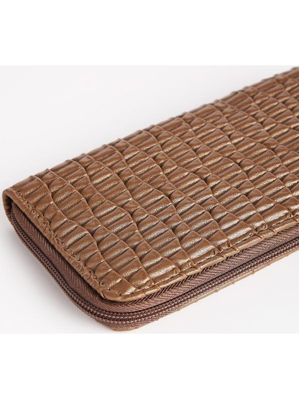 Кошелёк на молнии, цвет коричневый