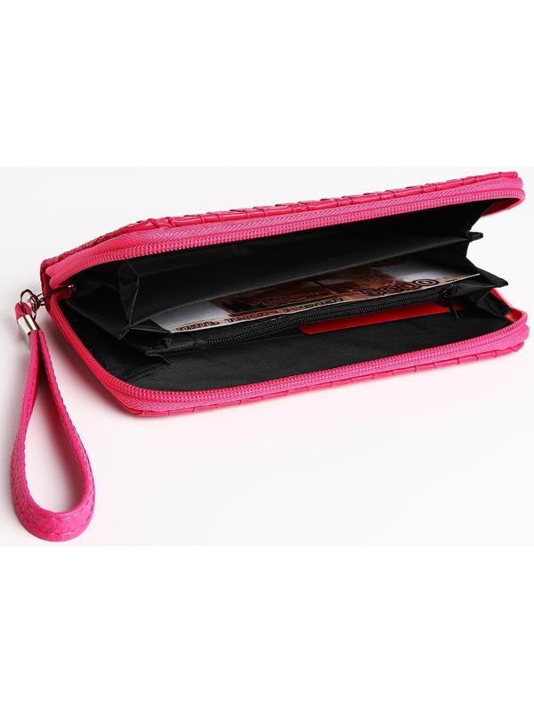 Кошелёк на молнии, цвет фуксия