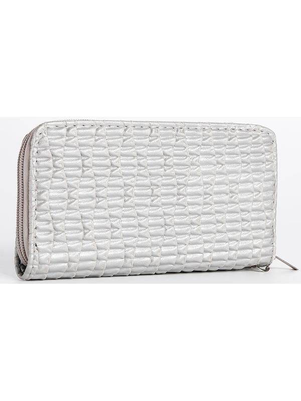 Кошелёк на молнии, цвет серебряный