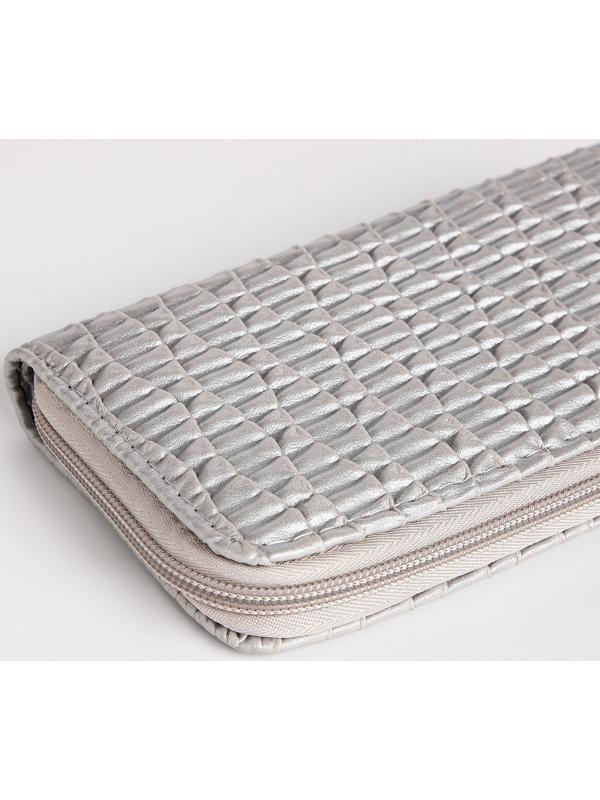 Кошелёк на молнии, цвет серебряный