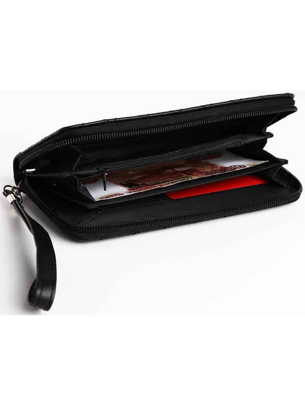 Кошелёк на молнии, цвет чёрный