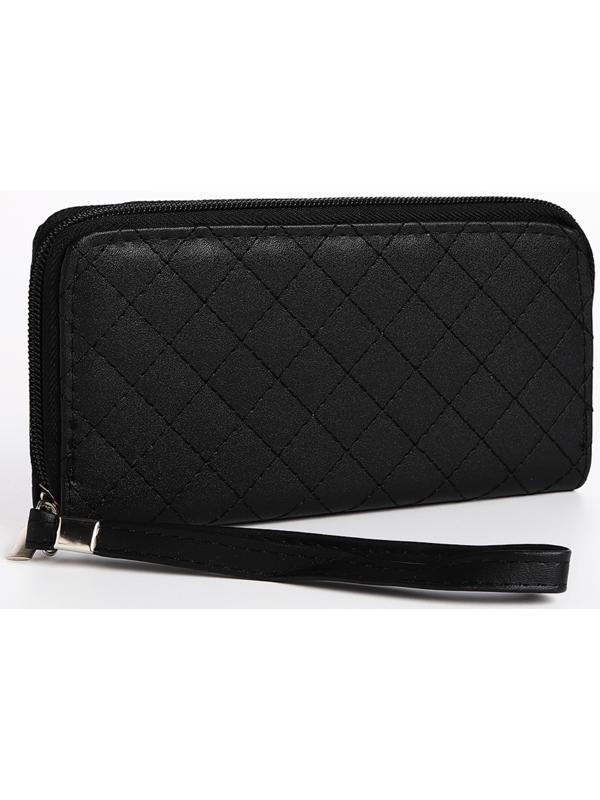 Кошелёк на молнии, цвет чёрный