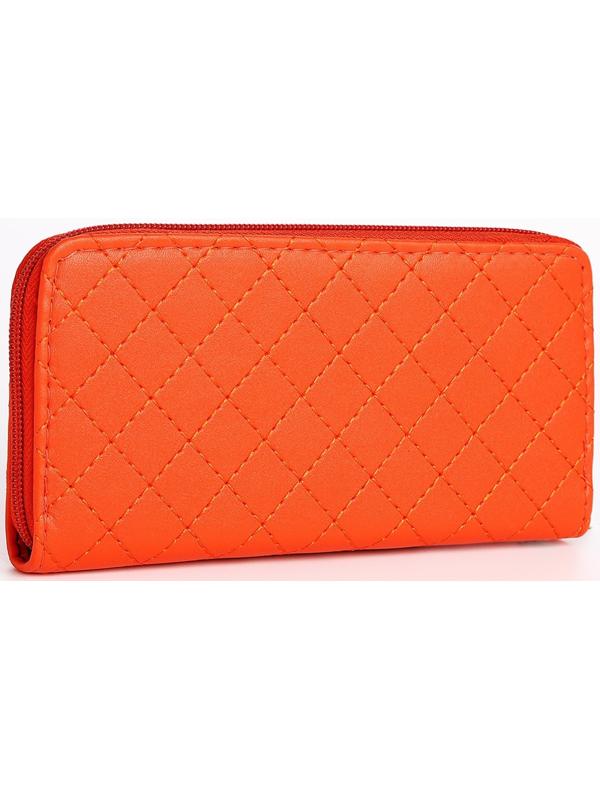 Кошелёк на молнии, цвет оранжевый