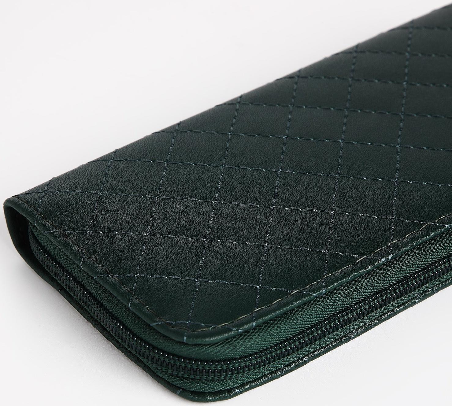 Кошелёк на молнии, цвет зелёный