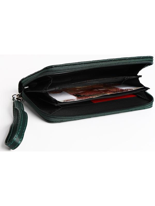 Кошелёк на молнии, цвет зелёный