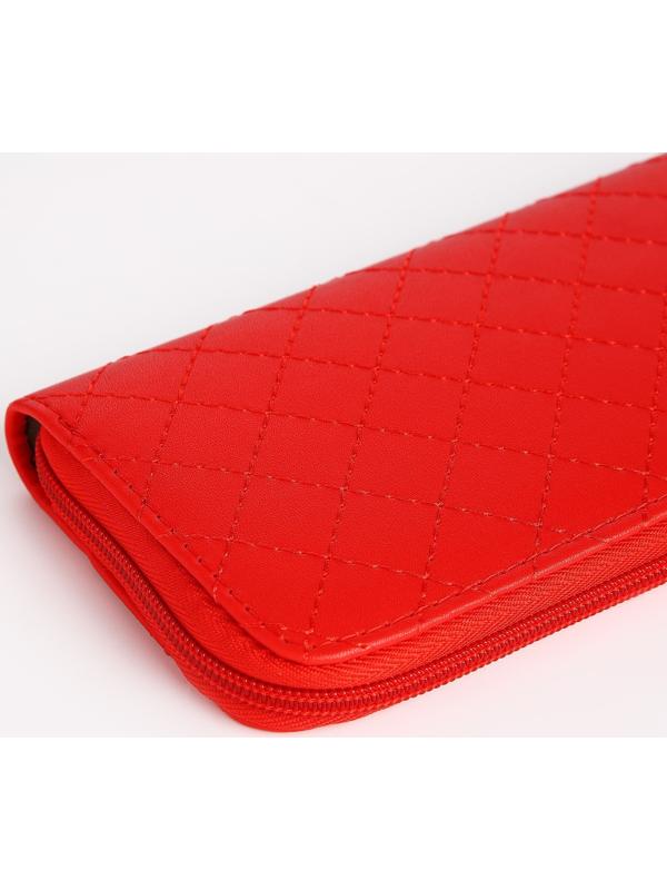 Кошелёк на молнии, цвет красный