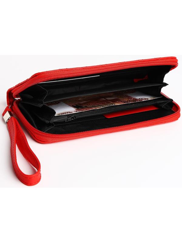 Кошелёк на молнии, цвет красный