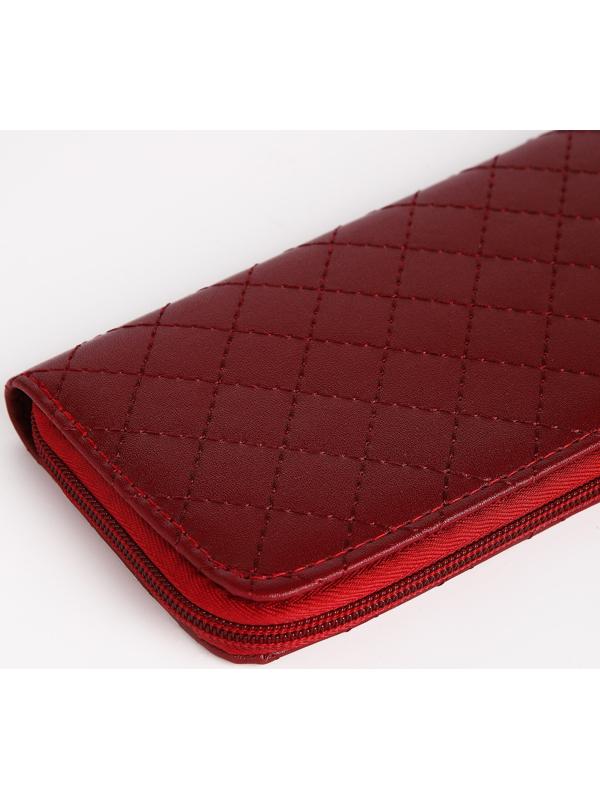 Кошелёк на молнии, цвет бордовый