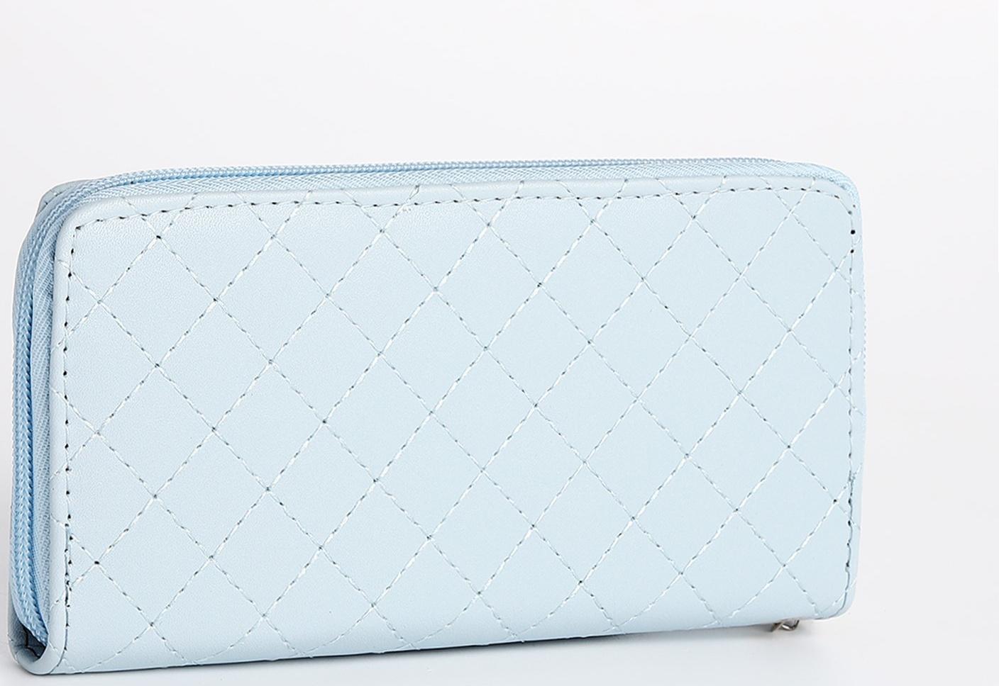 Кошелёк на молнии, цвет голубой