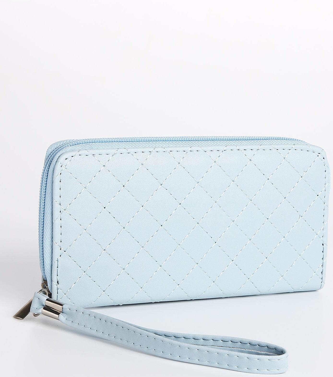 Кошелёк на молнии, цвет голубой