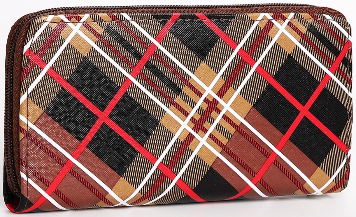 Кошелёк на молнии, цвет коричневый