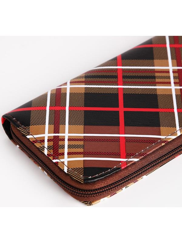 Кошелёк на молнии, цвет коричневый