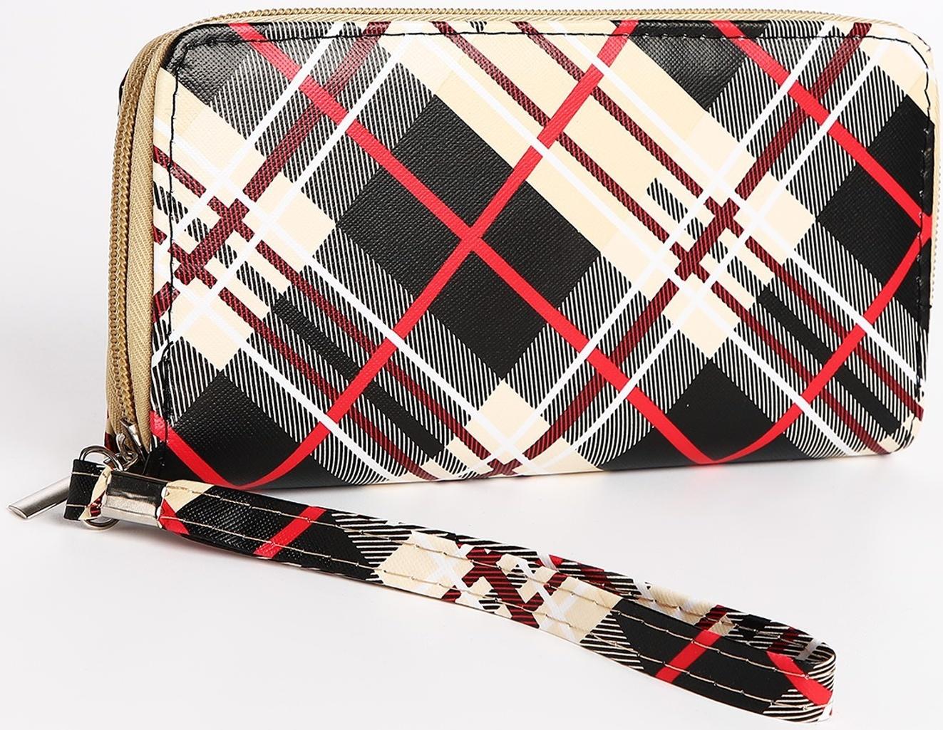 Кошелёк на молнии, цвет бежевый