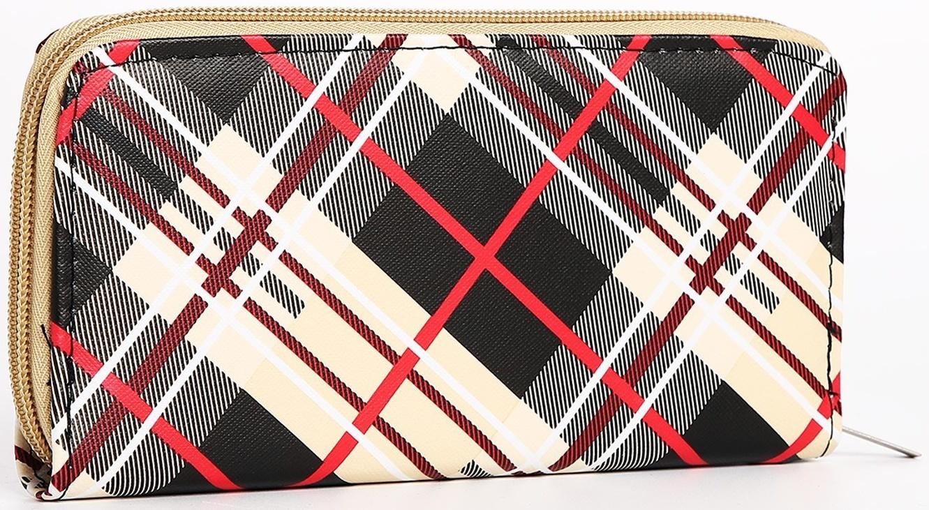 Кошелёк на молнии, цвет бежевый