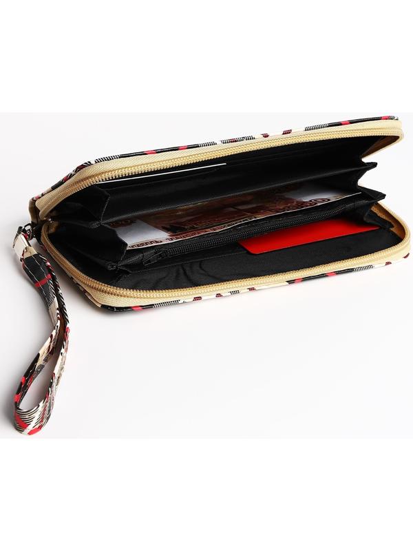 Кошелёк на молнии, цвет бежевый