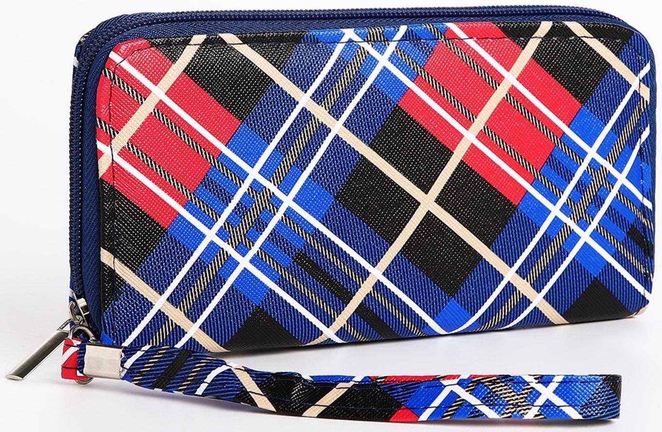 Кошелёк на молнии, цвет синий