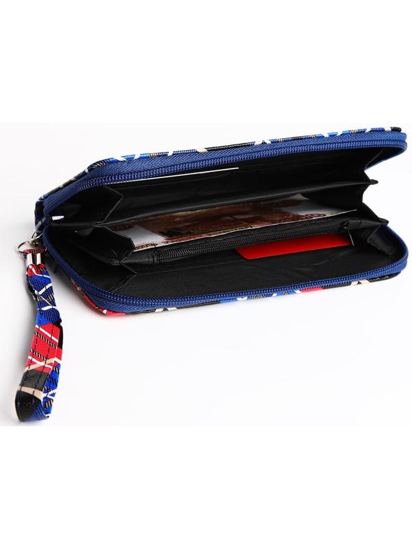 Кошелёк на молнии, цвет синий