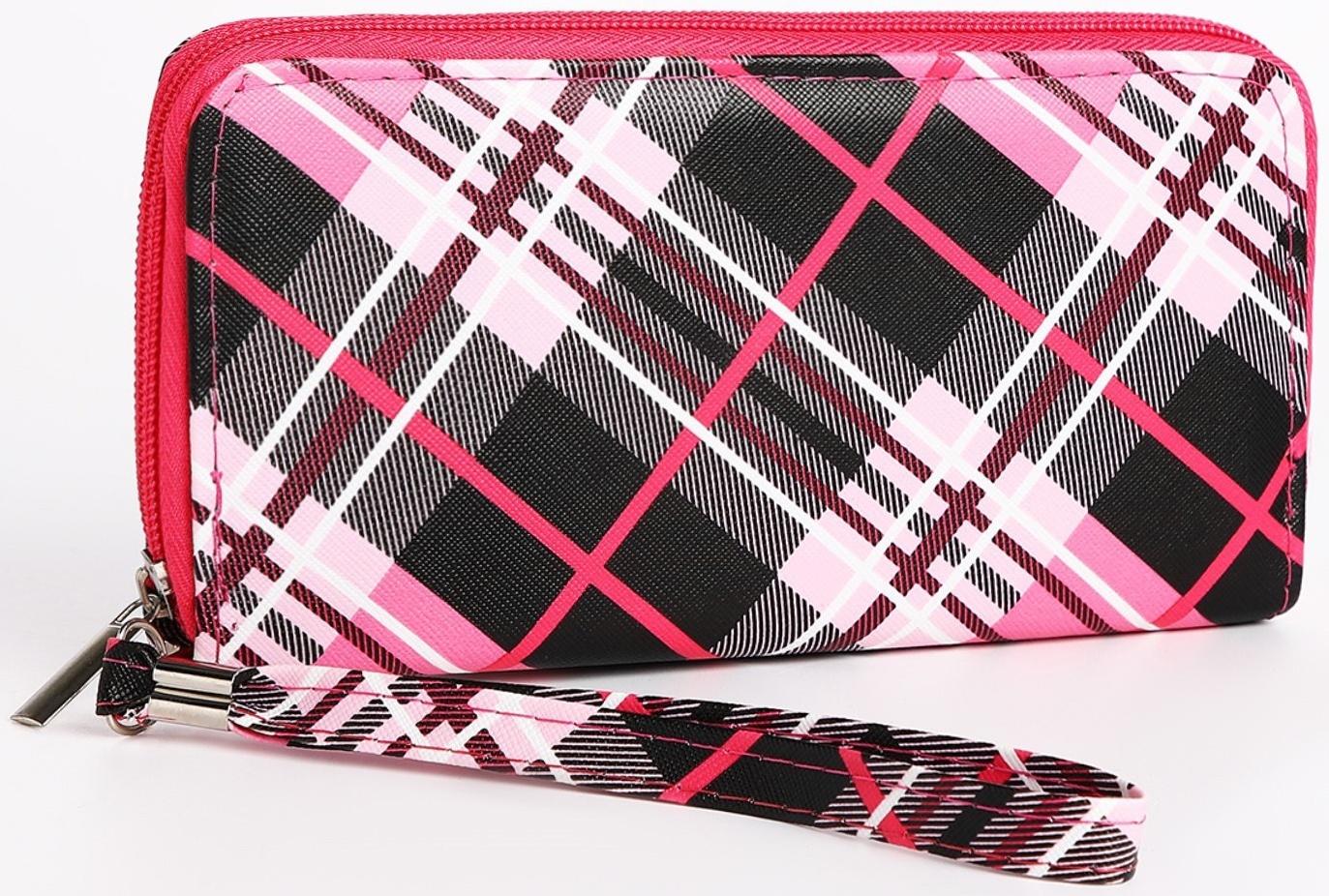 Кошелёк на молнии, цвет розовый