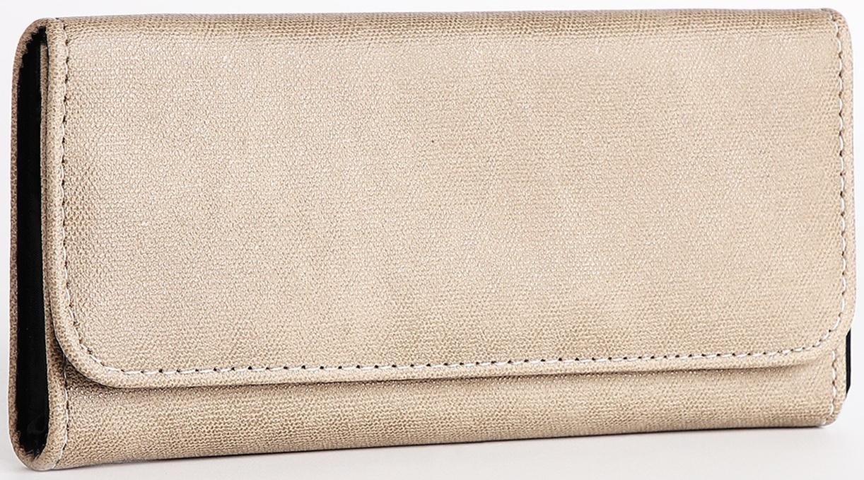 Кошелек жен 06-01-01 Диана,18,5*2,5*9 см, 3 отд, д/карт, д/монет, на кнопке, бежевый