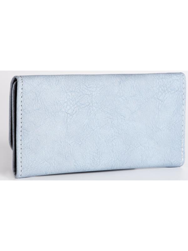 Кошелек жен 06-01-01 Ева,18,5*2,5*9 см, 3 отд, д/карт, д/монет, на кнопке, голубой