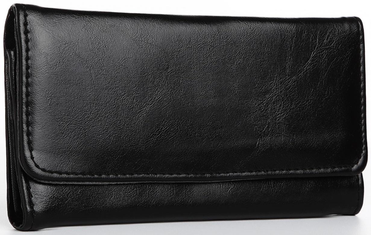 Кошелёк на кнопке, цвет чёрный