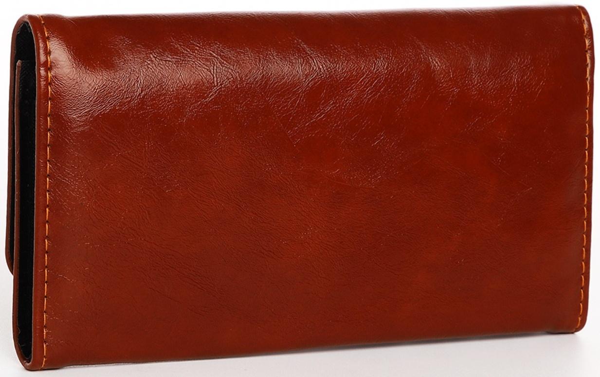 Кошелёк на кнопке, цвет коричневый