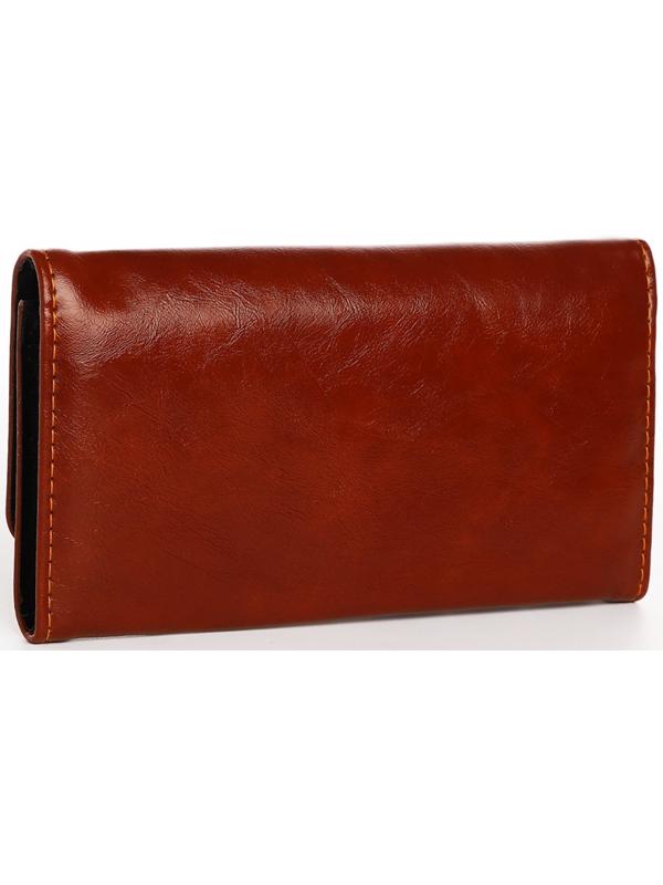 Кошелёк на кнопке, цвет коричневый