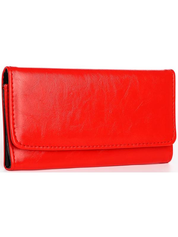 Кошелёк на кнопке, цвет красный