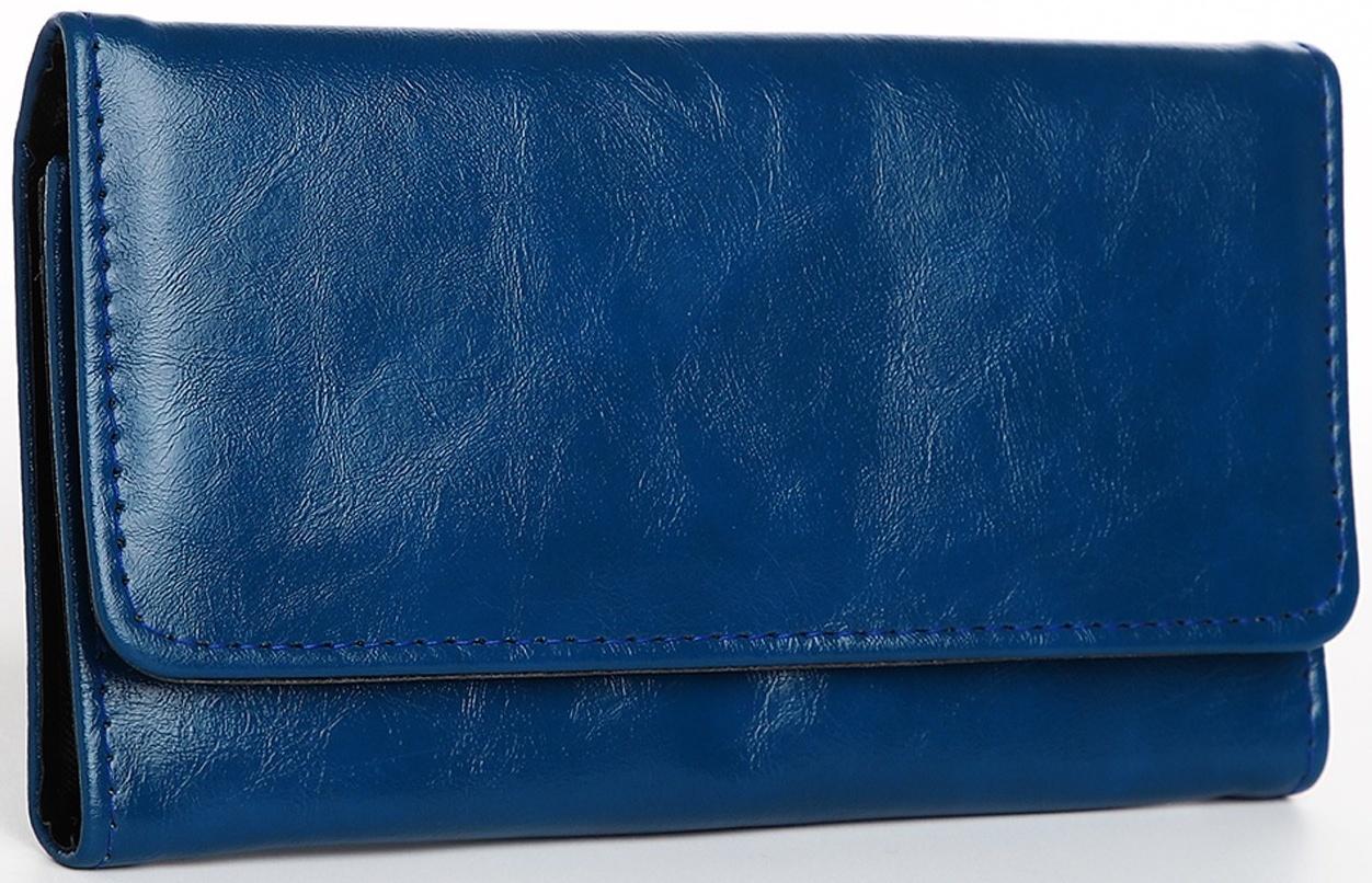 Кошелёк на кнопке, цвет синий