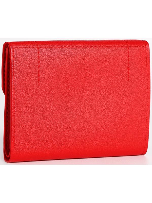 Кошелек жен 12-01-01 Ида, 12*3*9 см, 1 отд, д/карт, д/монет, на кнопке, красный
