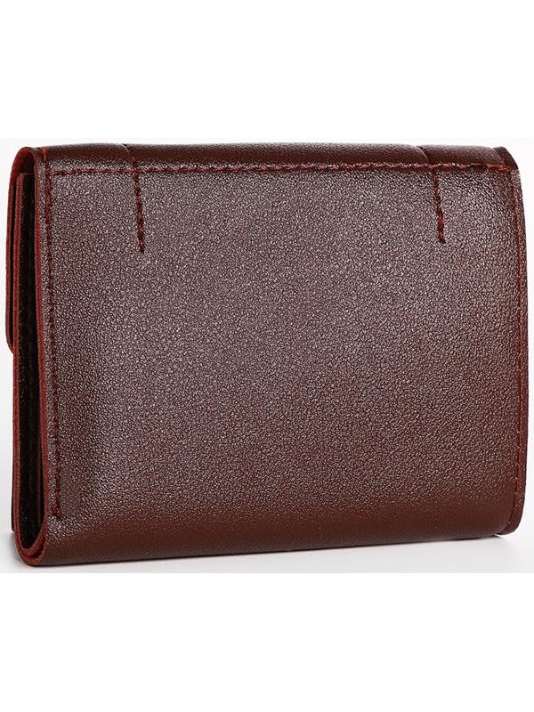 Кошелек жен 12-01-01 Инга, 12*3*9 см, 1 отд, д/карт, д/монет, на кнопке, бордовый