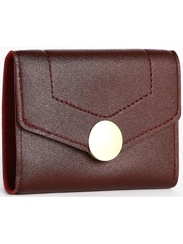 Кошелек жен 12-01-01 Инга, 12*3*9 см, 1 отд, д/карт, д/монет, на кнопке, бордовый