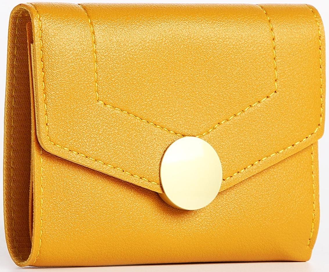 Кошелёк на кнопке, цвет жёлтый