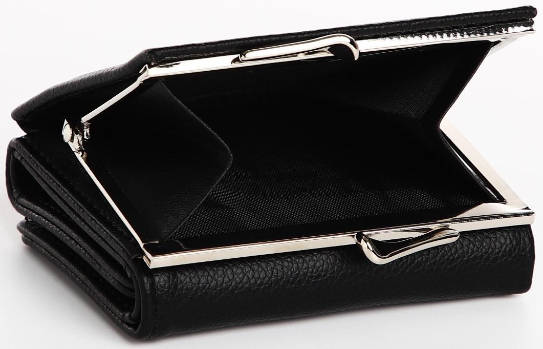 Кошелек жен 12-01-01 Ася, 11*3,5*8,5 см, 1 отд+отд/фермуар, д/карт, д/монет, на кнопке, черный   973