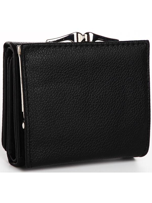 Кошелек жен 12-01-01 Ася, 11*3,5*8,5 см, 1 отд+отд/фермуар, д/карт, д/монет, на кнопке, черный   973