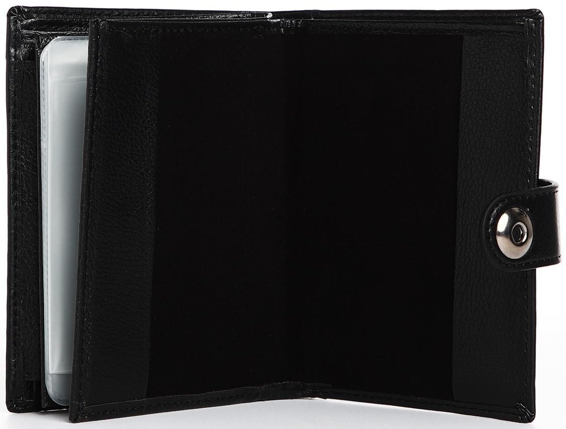 Портмоне мужское 3 в 1 на магните, для купюр, автодокументов и паспорта, цвет чёрный