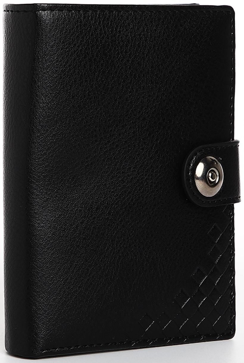 Портмоне мужское 3 в 1 на магните, для купюр, автодокументов и паспорта, цвет чёрный