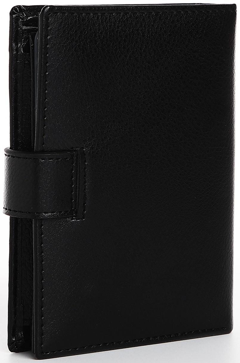 Портмоне мужское 3 в 1 на магните, для купюр, автодокументов и паспорта, цвет чёрный