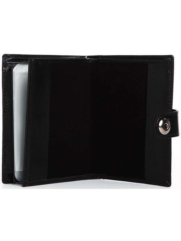 Портмоне мужское 3 в 1 на магните, для купюр, автодокументов и паспорта, цвет чёрный