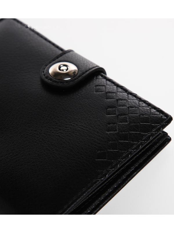 Портмоне мужское 3 в 1 на магните, для купюр, автодокументов и паспорта, цвет чёрный