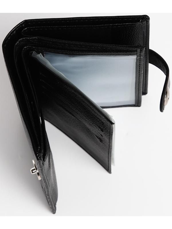 Портмоне мужское 3 в 1 на магните, для купюр, автодокументов и паспорта, цвет чёрный