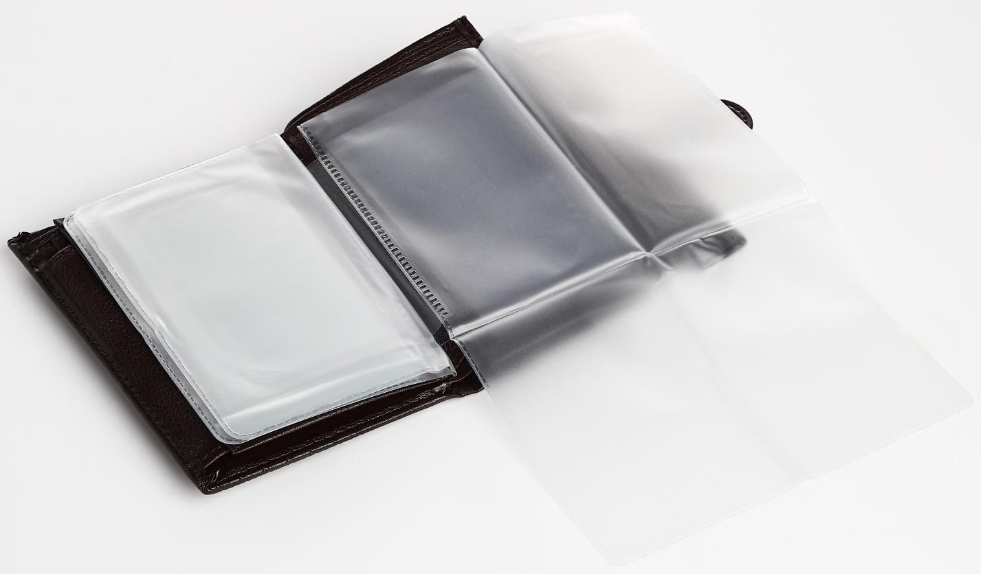 Портмоне мужское 3 в 1 на магните, для купюр, автодокументов и паспорта, цвет коричневый