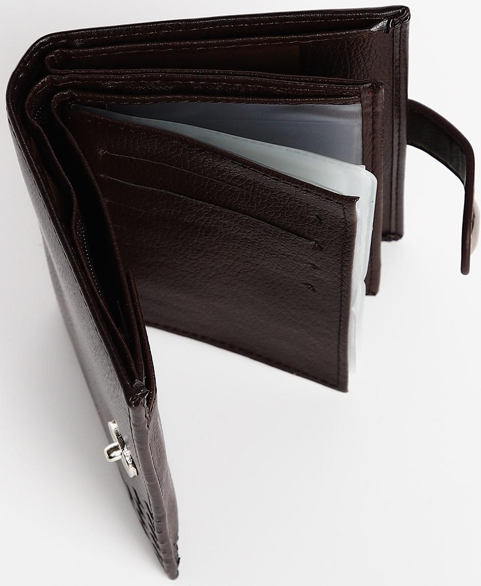 Портмоне мужское 3 в 1 на магните, для купюр, автодокументов и паспорта, цвет коричневый