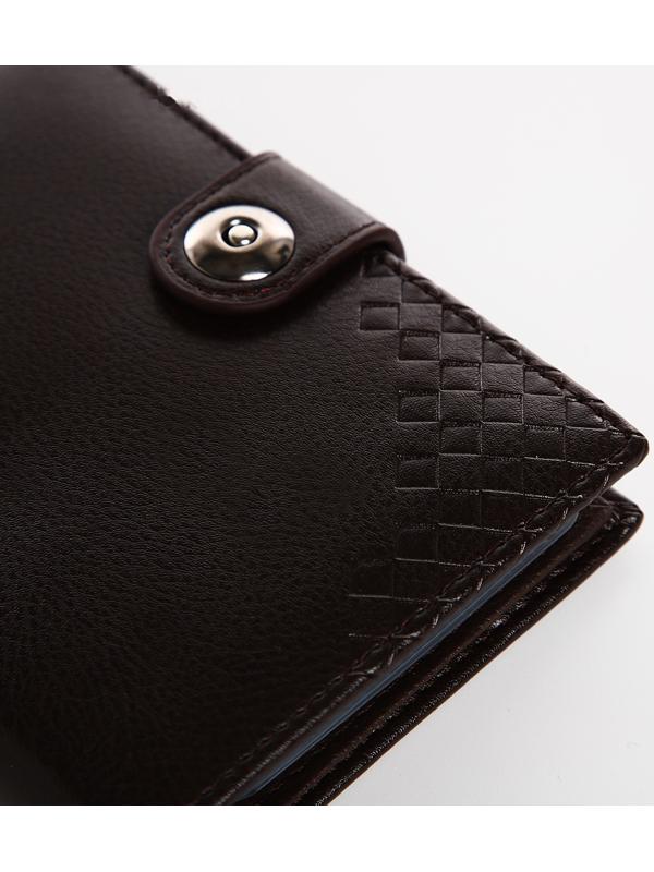 Портмоне мужское 3 в 1 на магните, для купюр, автодокументов и паспорта, цвет коричневый