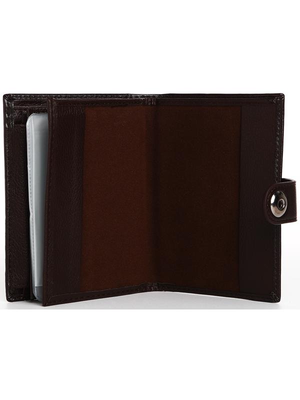 Портмоне мужское 3 в 1 на магните, для купюр, автодокументов и паспорта, цвет коричневый